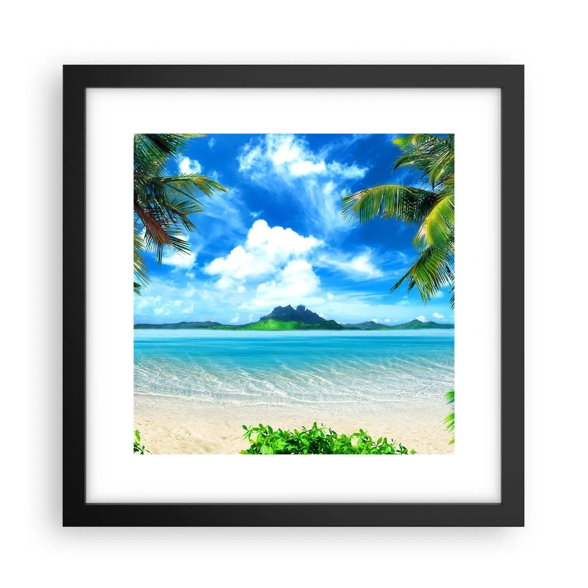 Affisch i svart ram - Tropikens azur - 30x30 cm