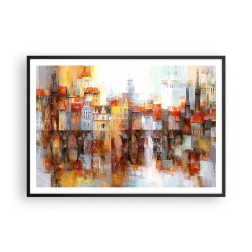 Affisch i svart ram - Vackert under bron - 100x70 cm