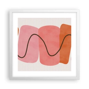 Affisch i vit ram - Formernas mjuka rörelse - 40x40 cm