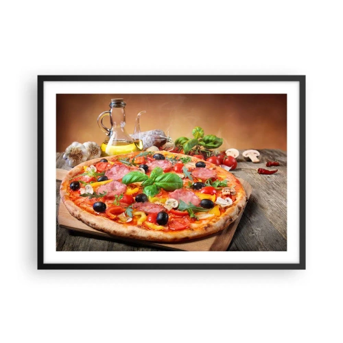Affisch i svart ram - Med riktig italiensk smak - 70x50 cm