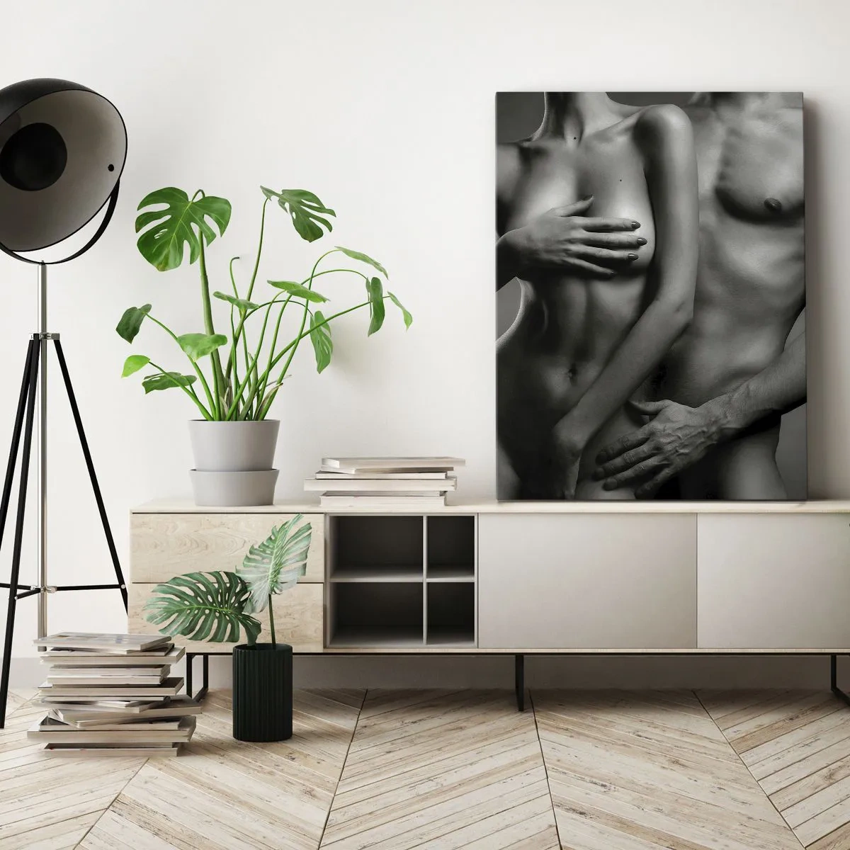 Canvastavla - Bild på duk - Adam och Eva - 50x70 cm