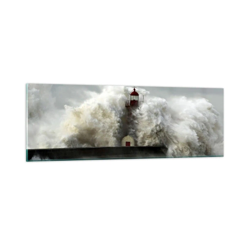 Glastavla - Bild på glas - Havets ilska - 90x30 cm