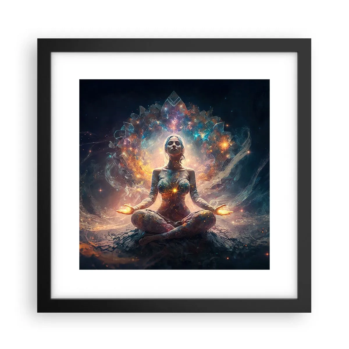 Affisch i svart ram - Flöde av god energi - 30x30 cm