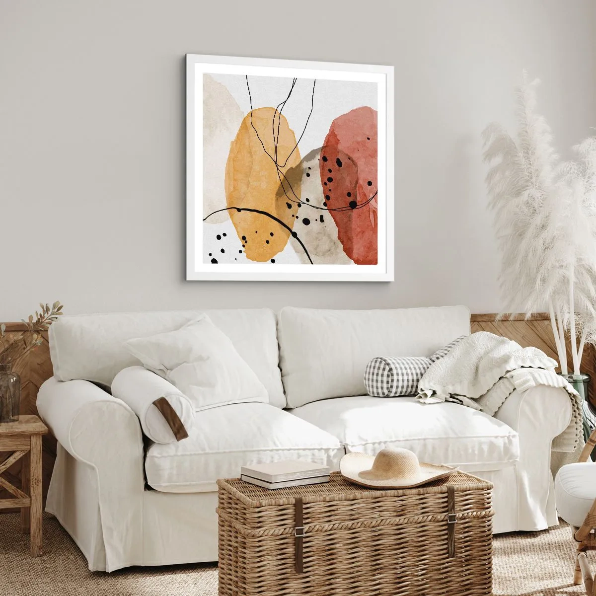 Affisch i vit ram - Lätta och transparenta som luften - 40x40 cm