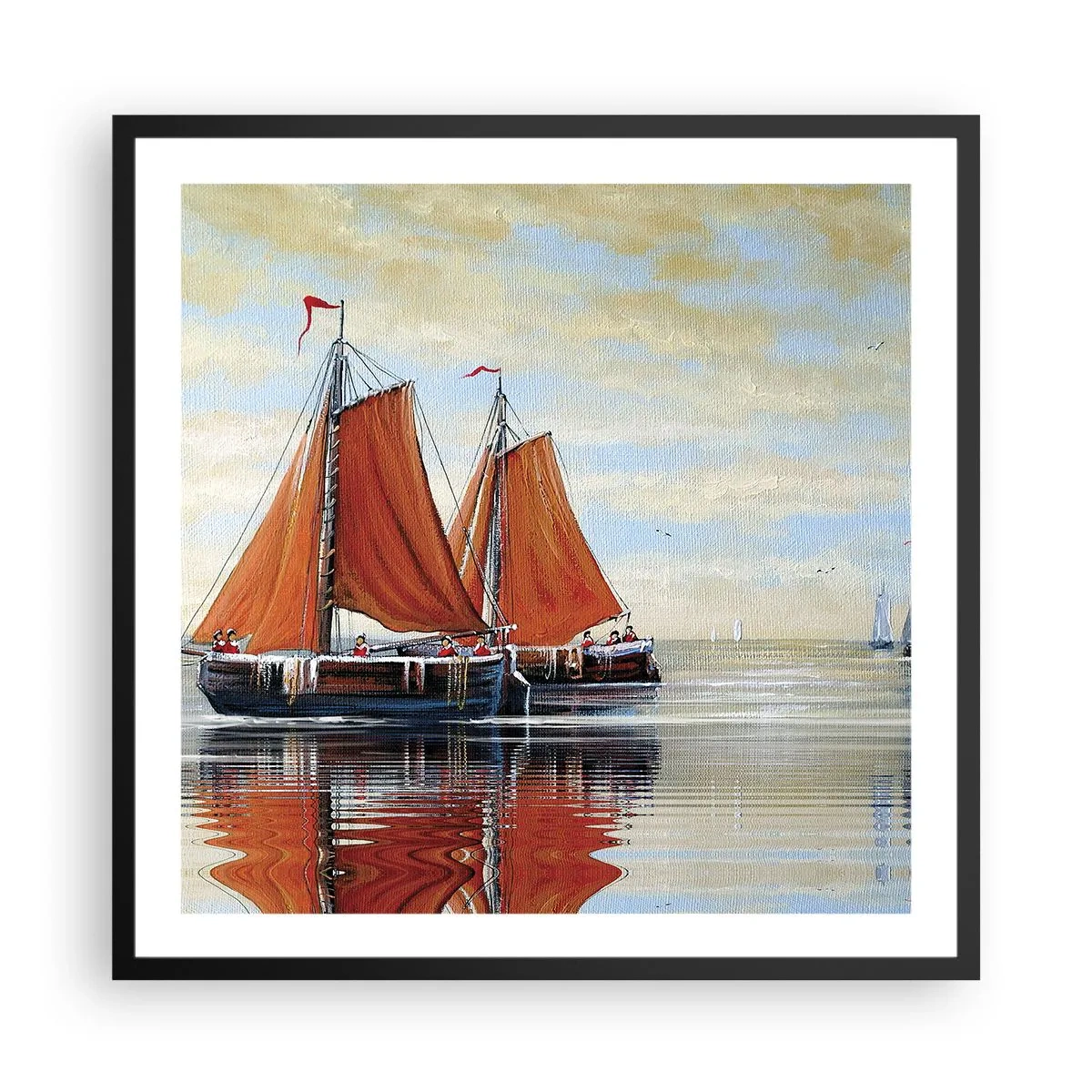 Affisch i svart ram - Hej, segla seglaren… - 60x60 cm