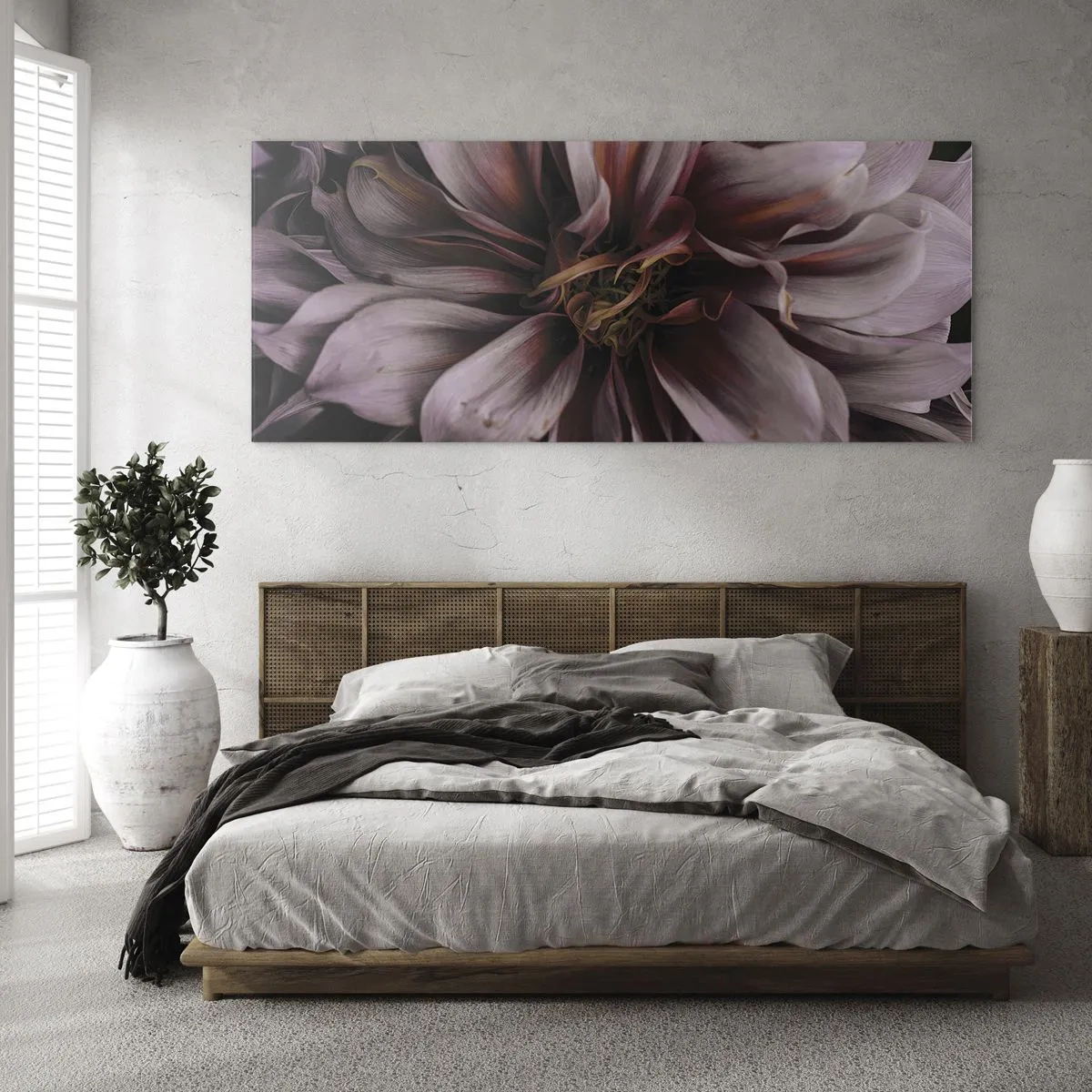 Glastavla - Bild på glas - Blommigt hjärta - 120x50 cm