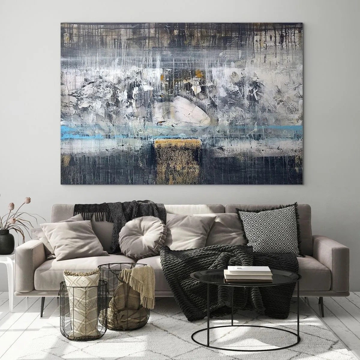 Glastavla - Bild på glas - På is och klumpar - 100x70 cm