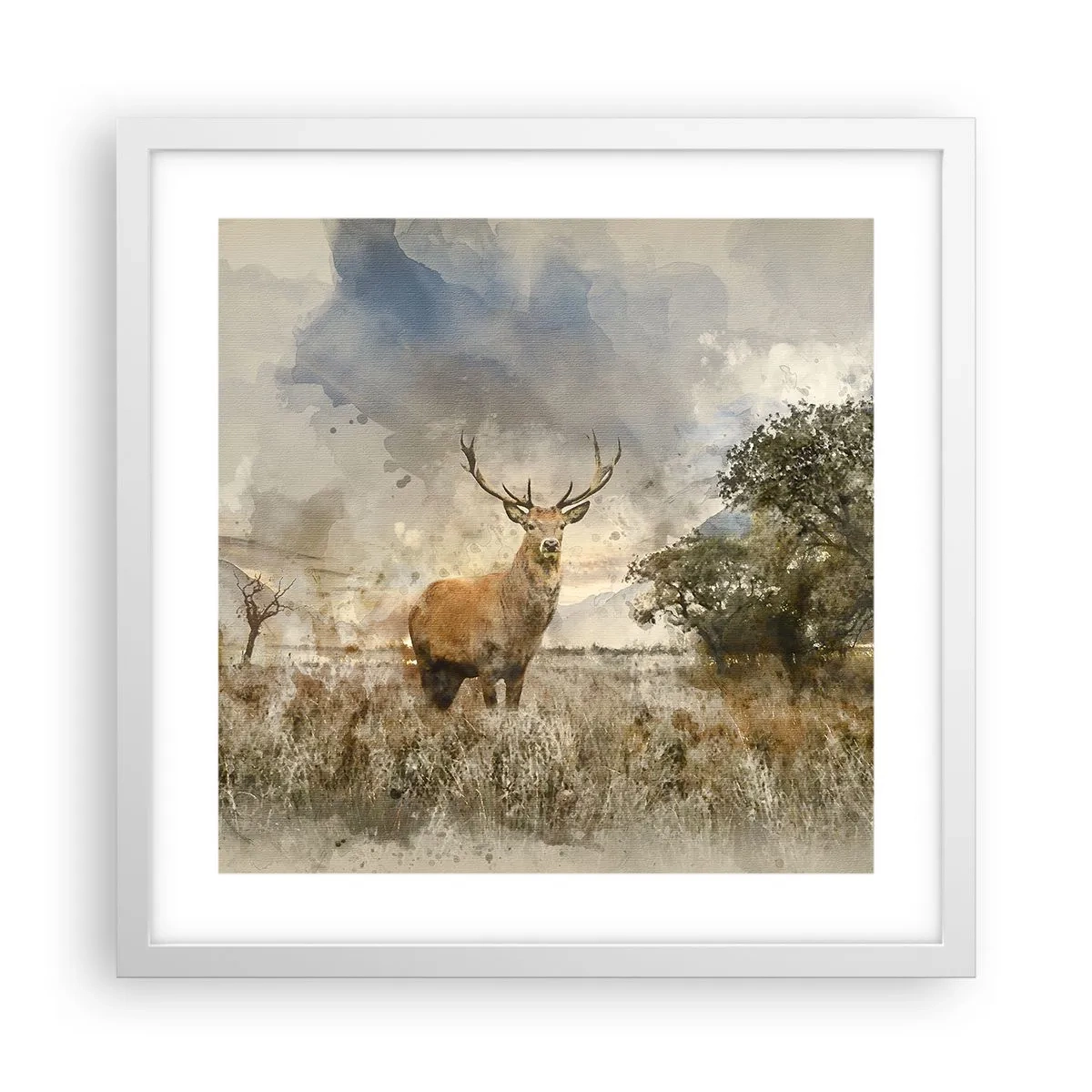 Affisch i vit ram - Värdighet - styrka - dignitet - 40x40 cm