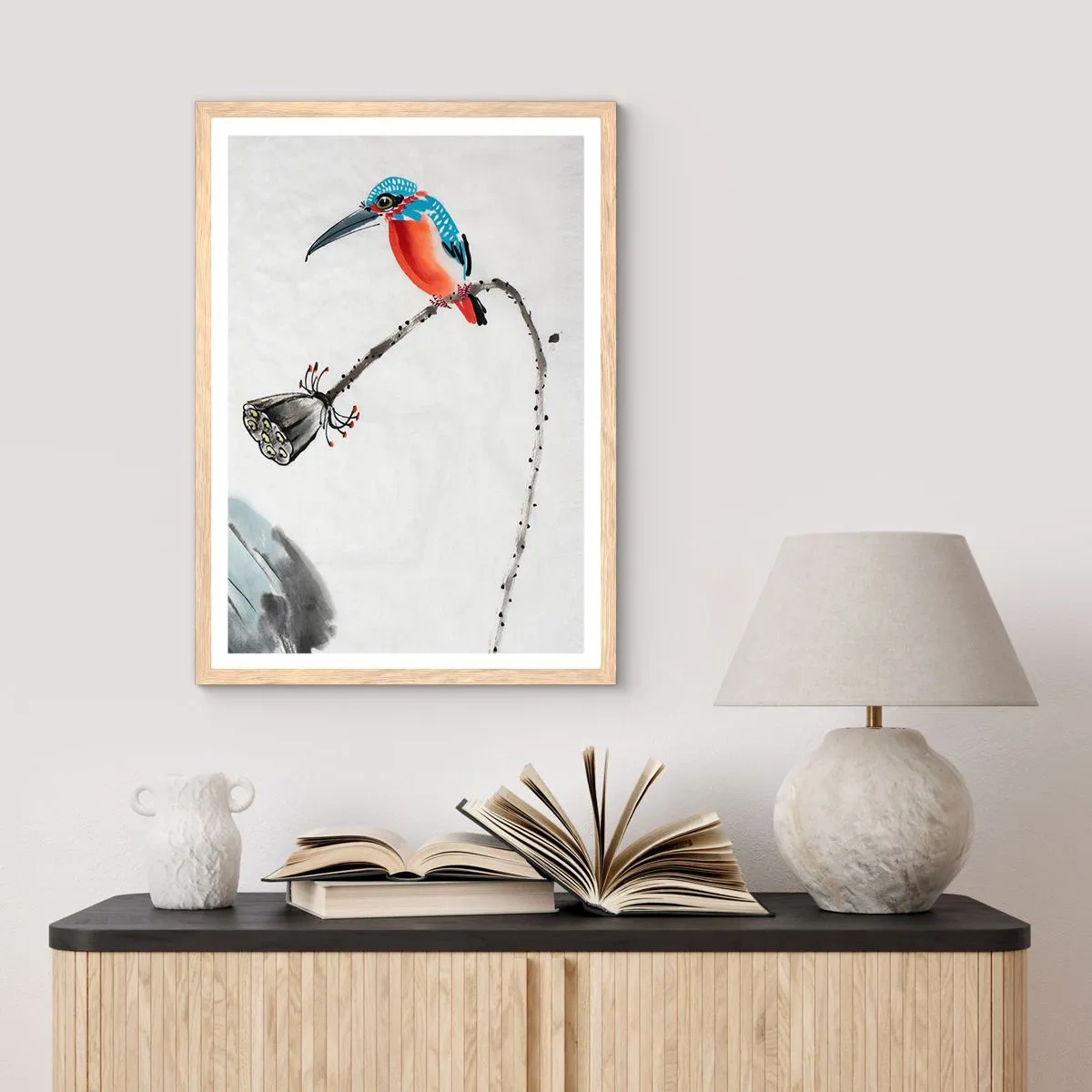 Affisch i ram av ljusek - Ängens liv - 50x70 cm