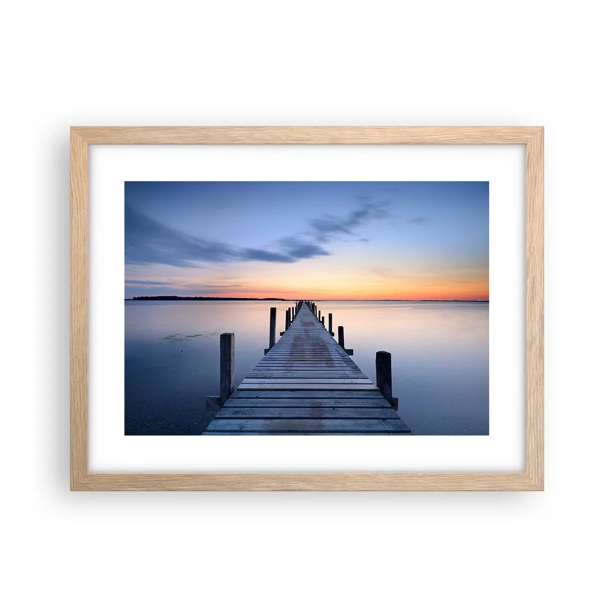 Affisch i ram av ljusek - Klara solnedgångens ro - 40x30 cm