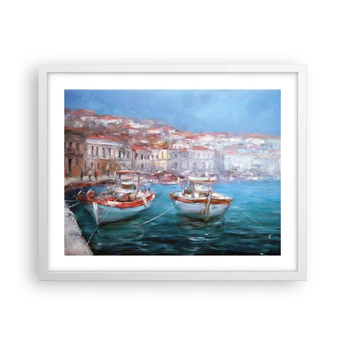 Affisch i vit ram - Italiensk vik - 50x40 cm