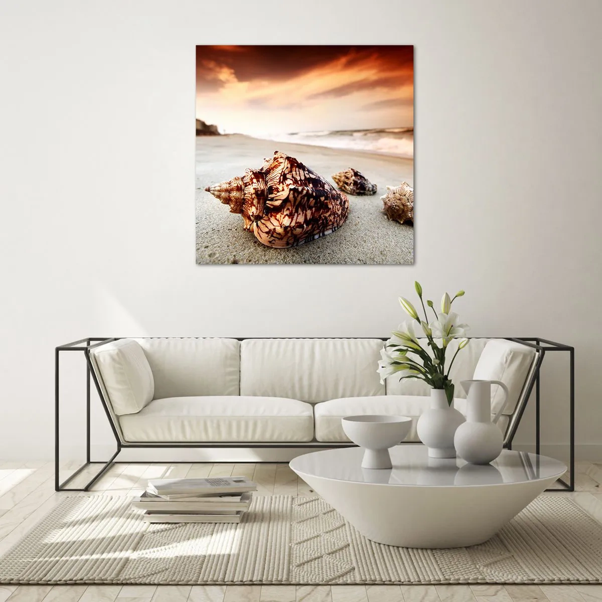 Glastavla - Bild på glas - Vågböjare - 50x50 cm