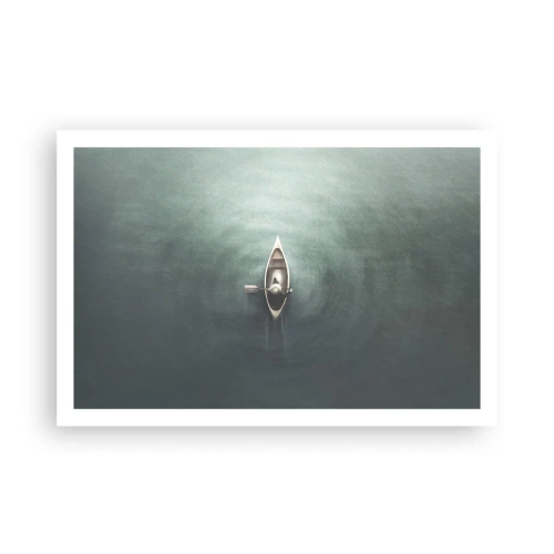 Affisch - Över en månbelyst sjö - 91x61 cm