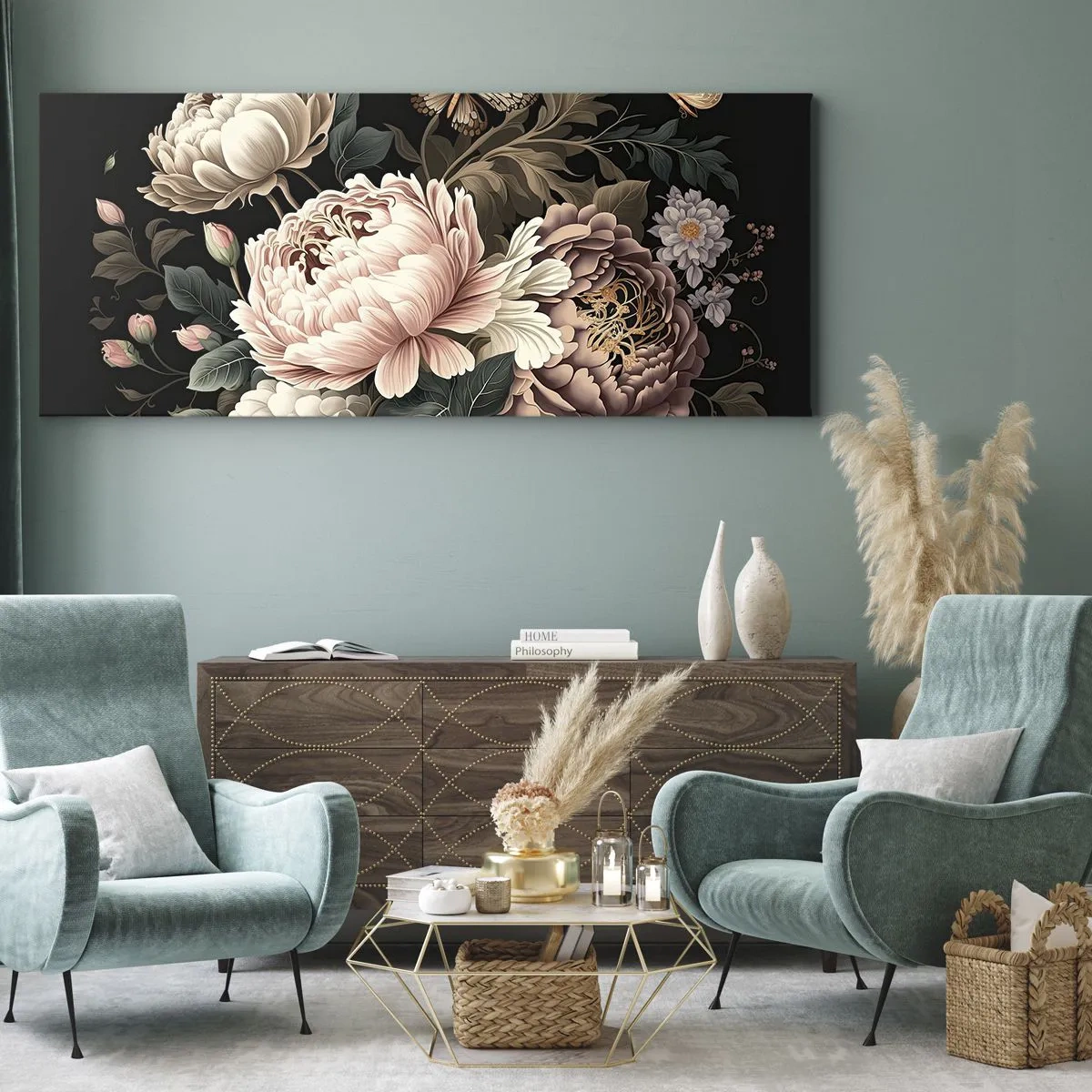 Canvastavla - Bild på duk - I barockstil - 100x40 cm