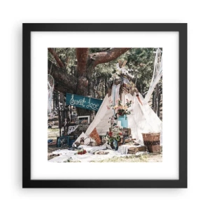 Affisch i svart ram - Make love… - 30x30 cm