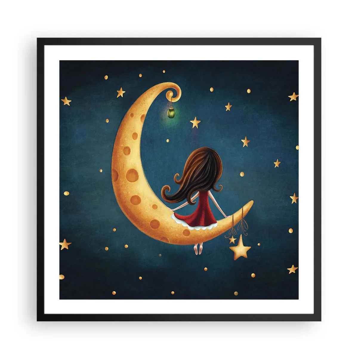 Affisch i svart ram - En gång i tiden... - 60x60 cm