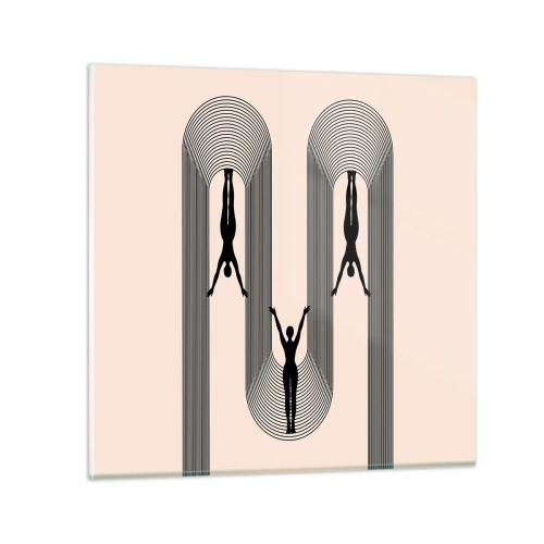 Glastavla - Bild på glas - Upp och ner - 60x60 cm