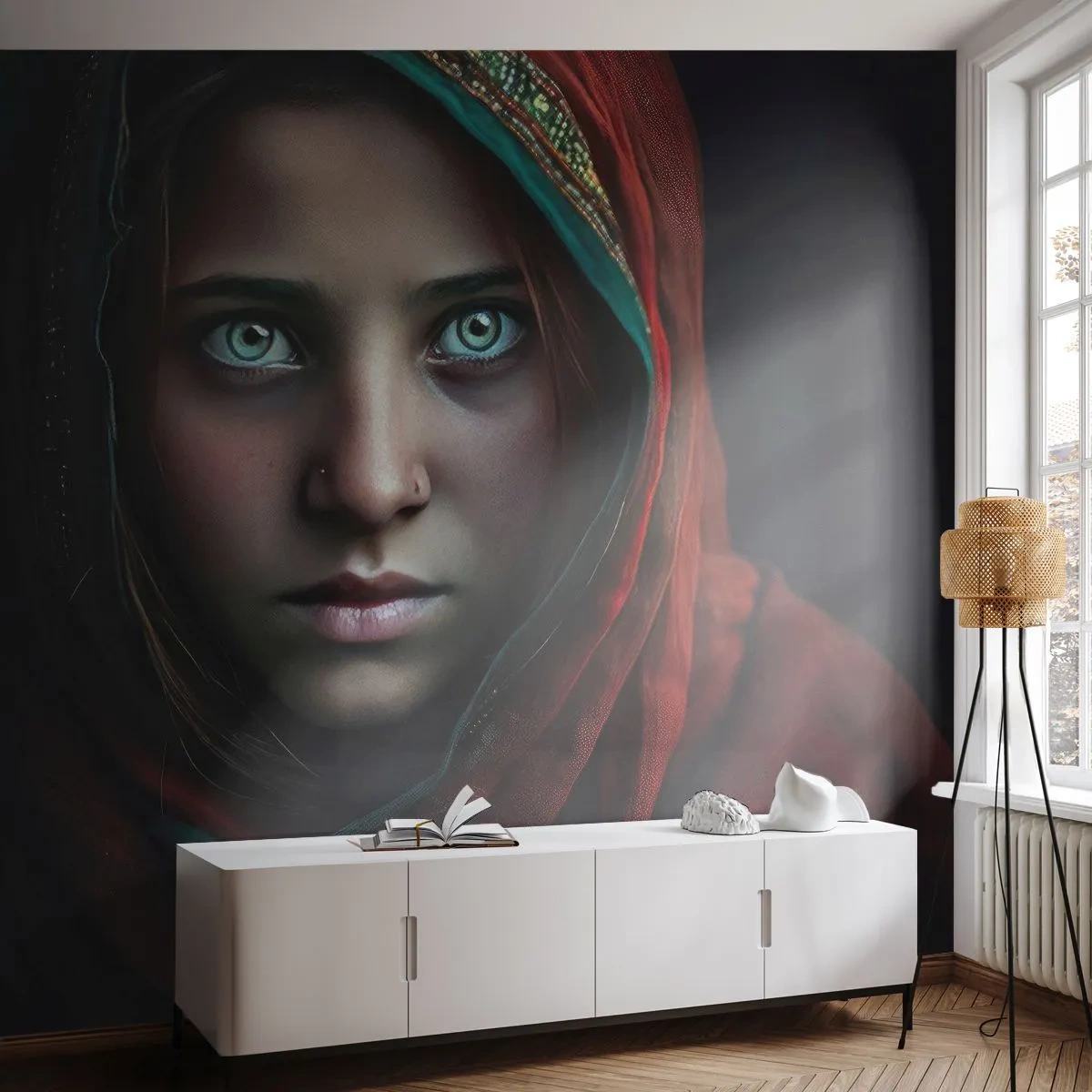 Självhäftande Fototapet Deluxe Sticker - Östlig prinsessa - Flicka, Porträtt, Pakistan - 100x70 cm