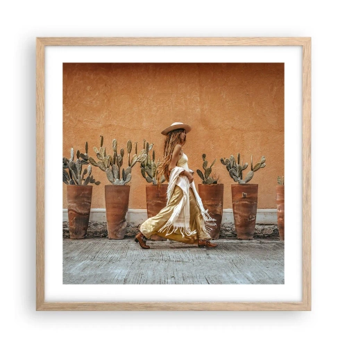 Affisch i ram av ljusek - I hippiestil - 50x50 cm