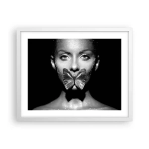 Affisch i vit ram - Fjärilkyss - 50x40 cm