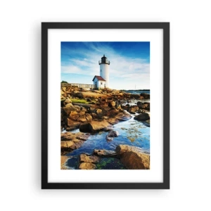 Affisch i svart ram - Kom lyckligt tillbaka, jag väntar - 30x40 cm