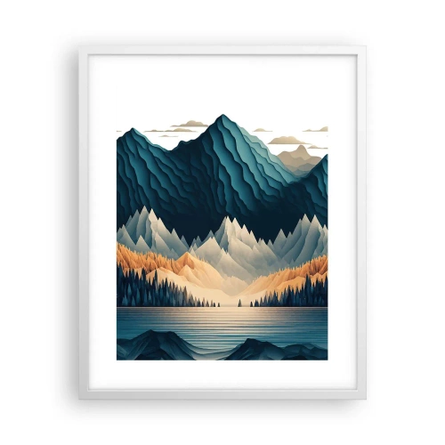 Affisch i vit ram - Perfekt bergslandskap - 40x50 cm