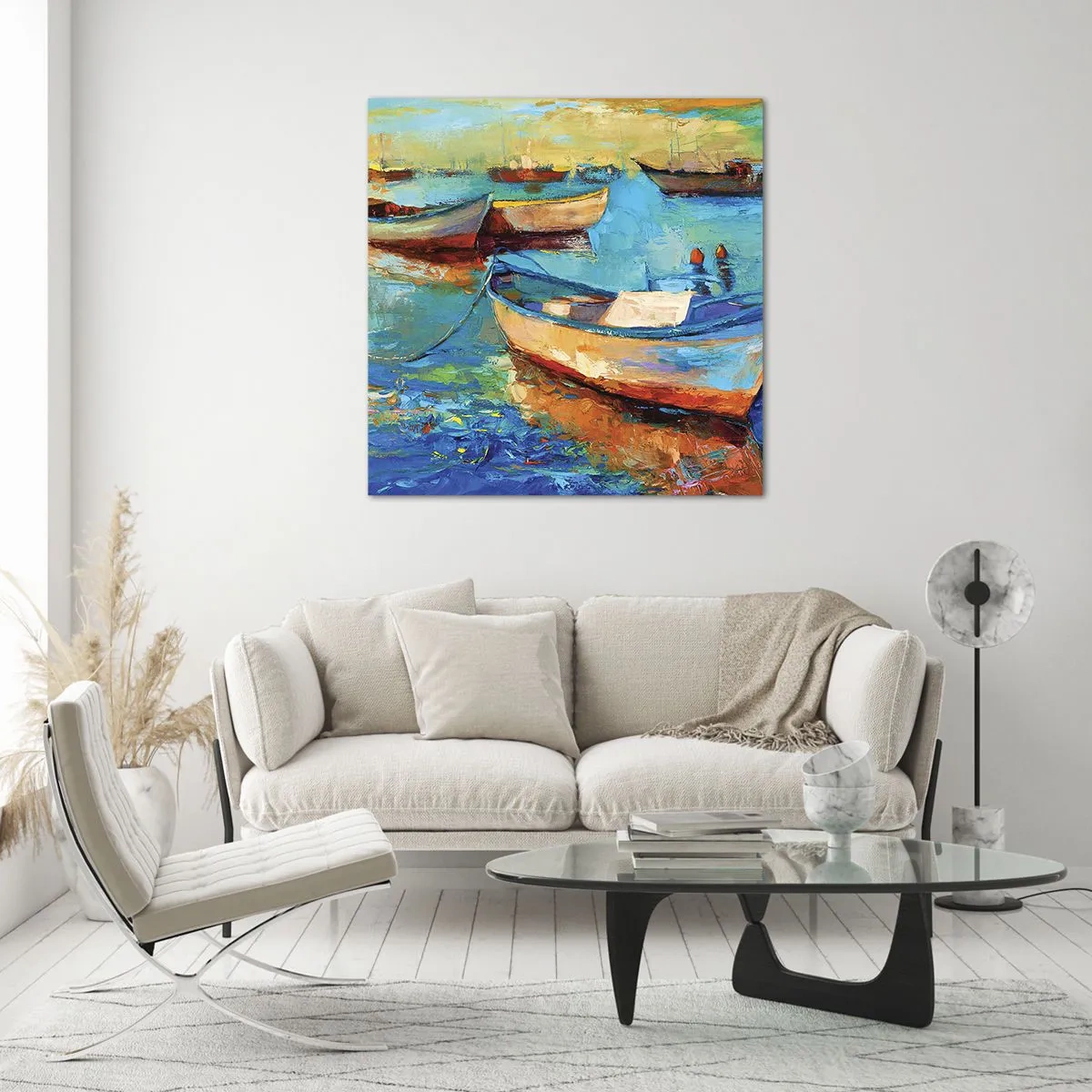 Glastavla - Bild på glas - I en sydlig vik - 70x70 cm