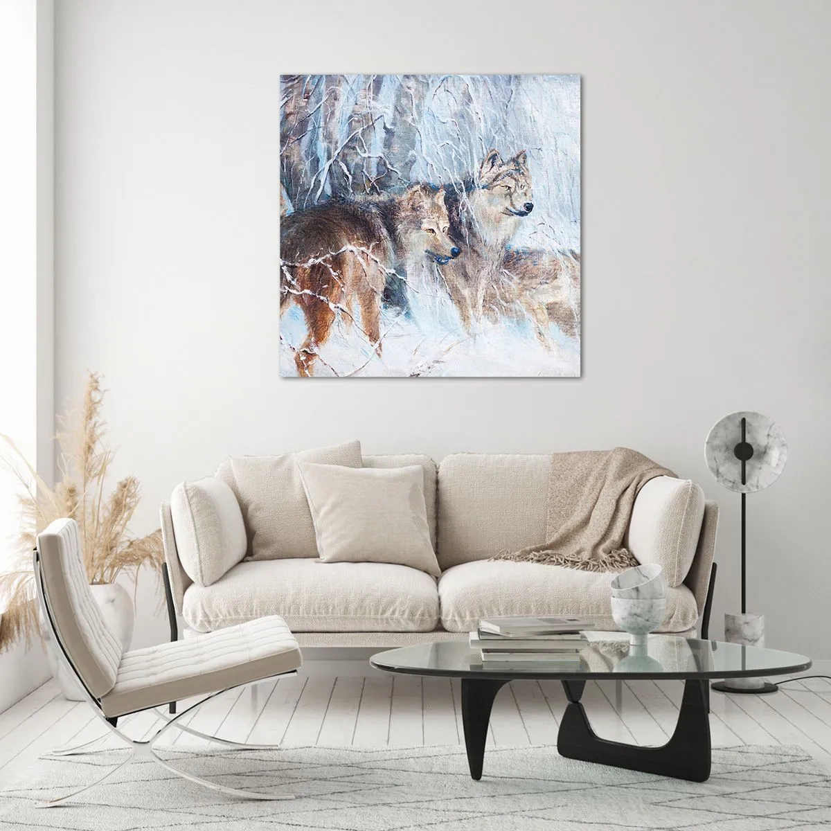 Glastavla - Bild på glas - Akta! Någon kommer - 60x60 cm