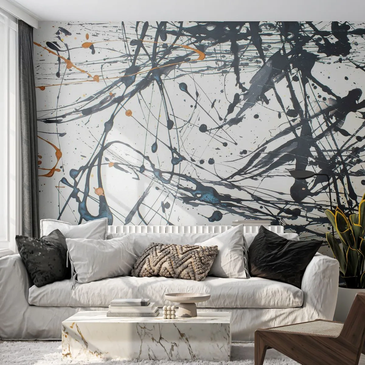 Fototapet Premium Canvas - Expressionistisk abstraktion - Abstraktion, Bit, Konstnärlig - 150x105 cm