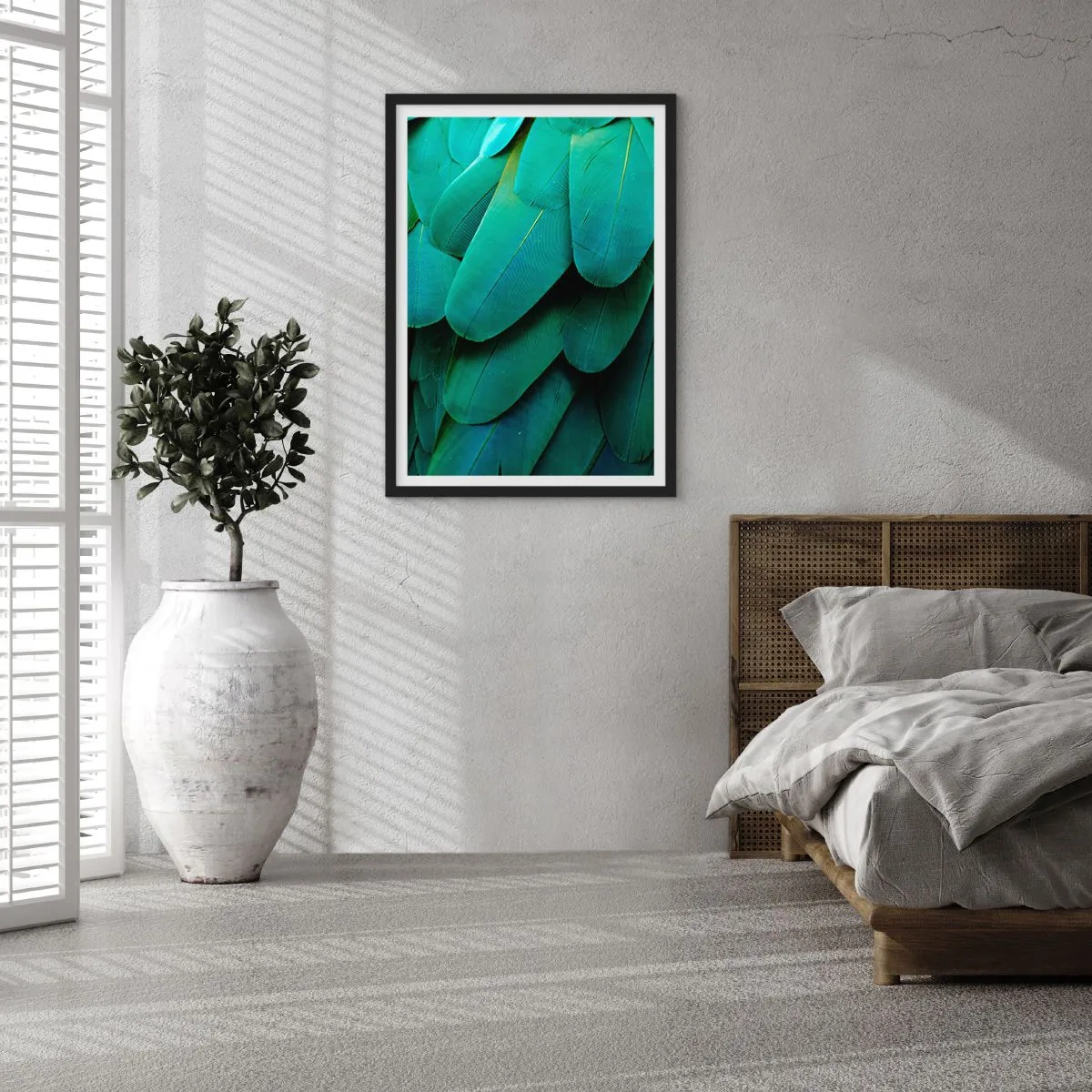 Affisch i svart ram - Precision av papegojans natur - 61x91 cm
