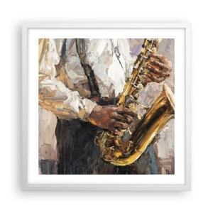 Affisch i vit ram - Dags för solo - 50x50 cm