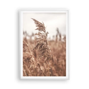 Affisch i vit ram - Hösten är framme på åkrarna - 70x100 cm