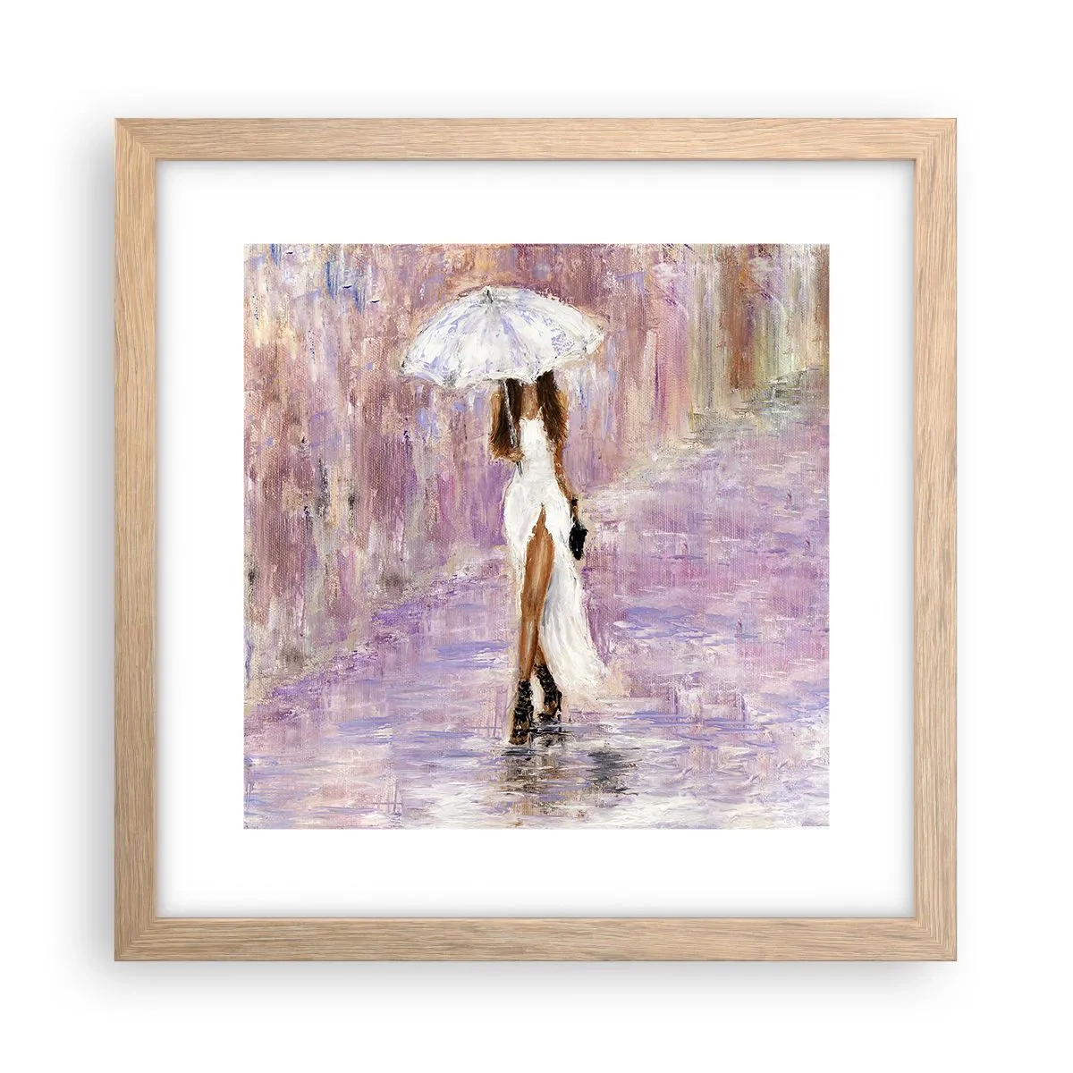Affisch i ram av ljusek - Under lila regn - 30x30 cm