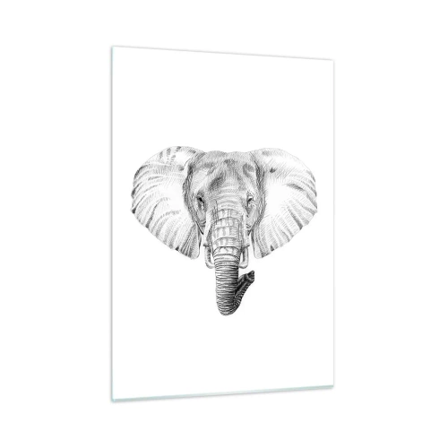 Glastavla - Bild på glas - "Det var en elefant, stor som elefant" - 50x70 cm