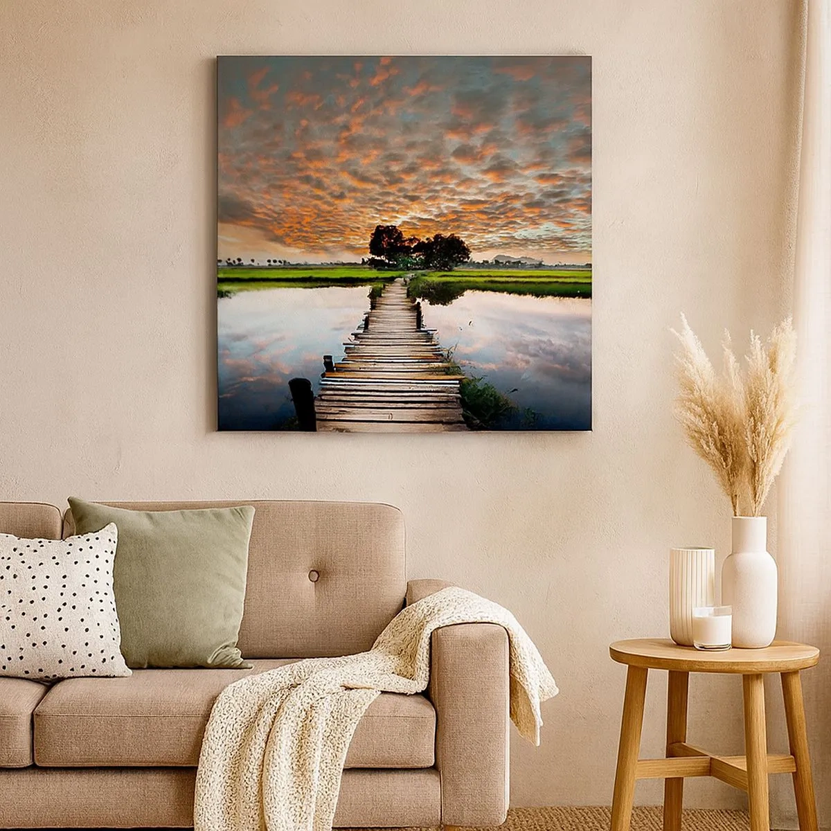 Canvastavla - Bild på duk - Fäll ut armarna - andas  - 30x30 cm