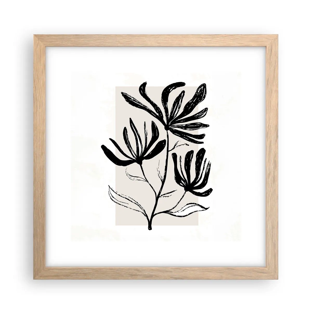 Affisch i ram av ljusek - Skiss för ett herbarium - 30x30 cm