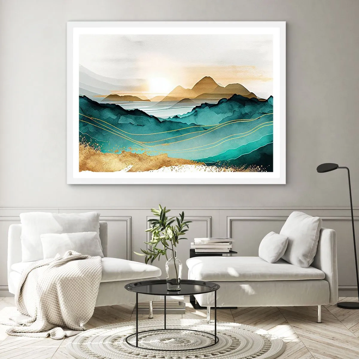 Affisch i vit ram - På gränsen till abstraktion - landskap - 40x30 cm