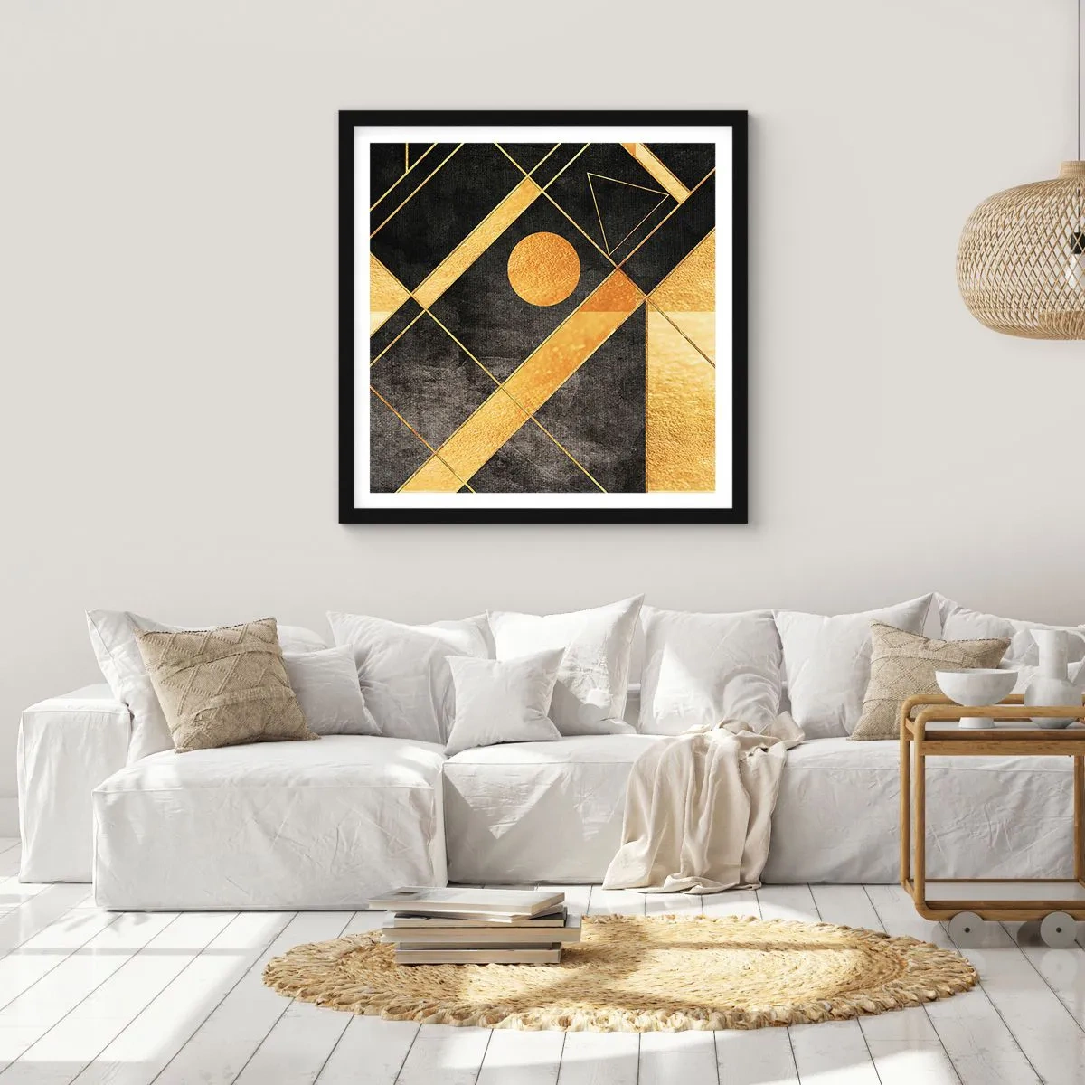 Affisch i svart ram - Öknens sol - 60x60 cm
