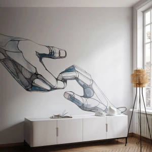 Fototapet Premium Canvas - God gest - Abstraktion, Händer, Grafik - 150x105 cm