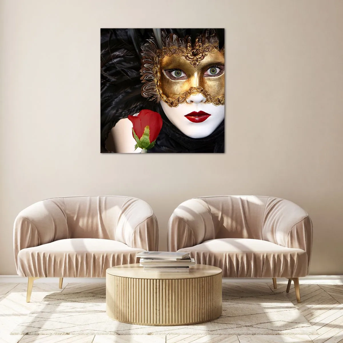 Glastavla - Bild på glas - För livet är en stor fest - 70x70 cm