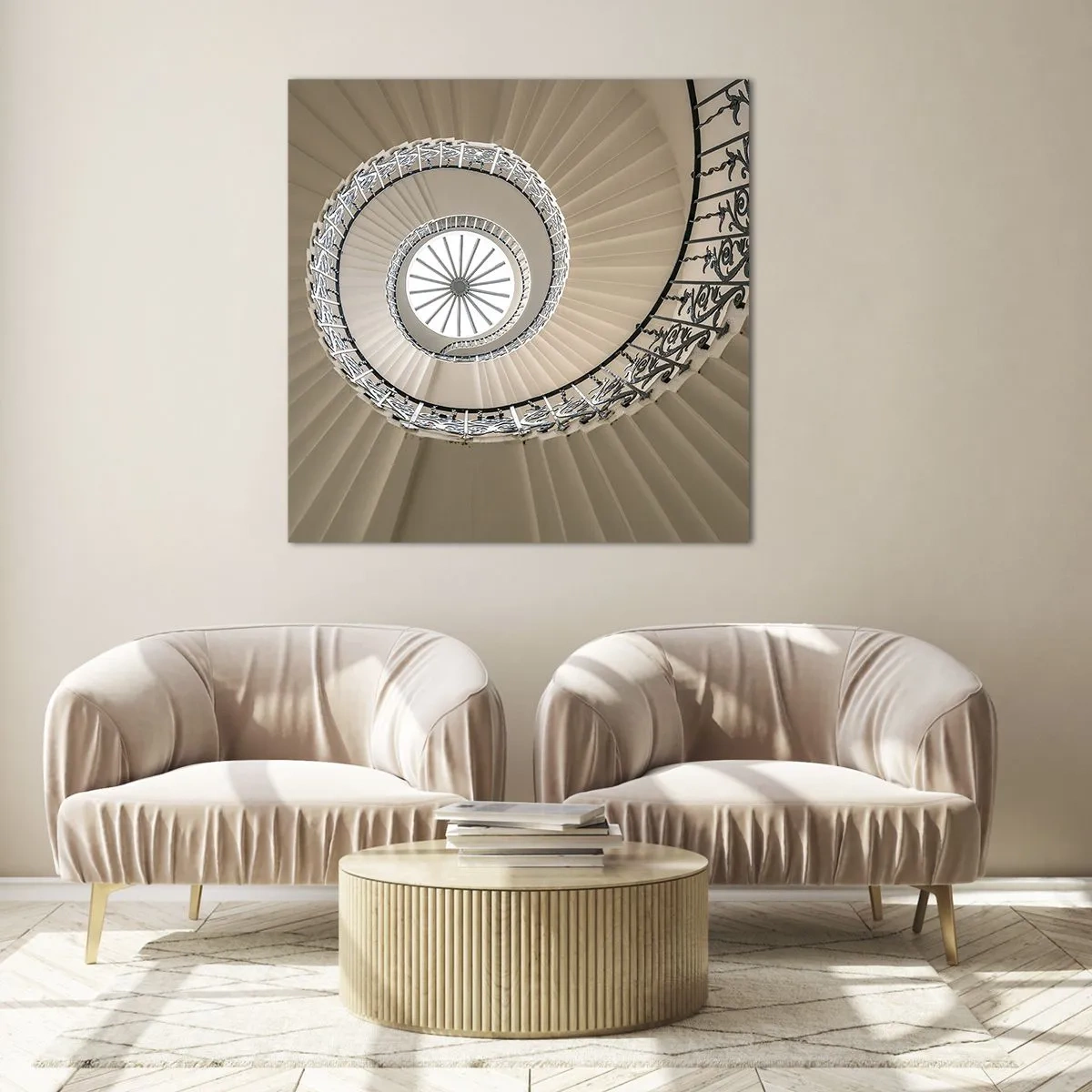 Glastavla - Bild på glas - I musslans mitt - 50x50 cm