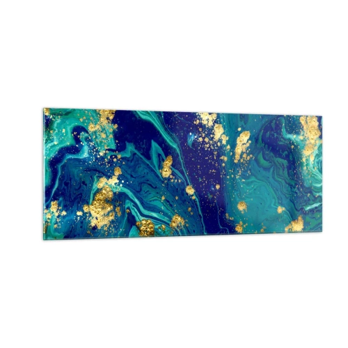 Glastavla - Bild på glas - Solflingor - 100x40 cm