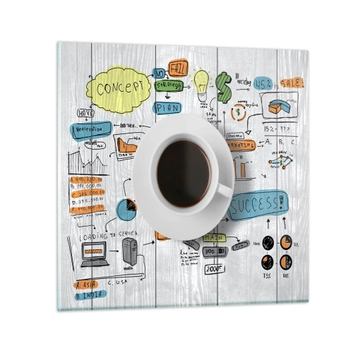 Glastavla - Bild på glas - Rastdags - 30x30 cm