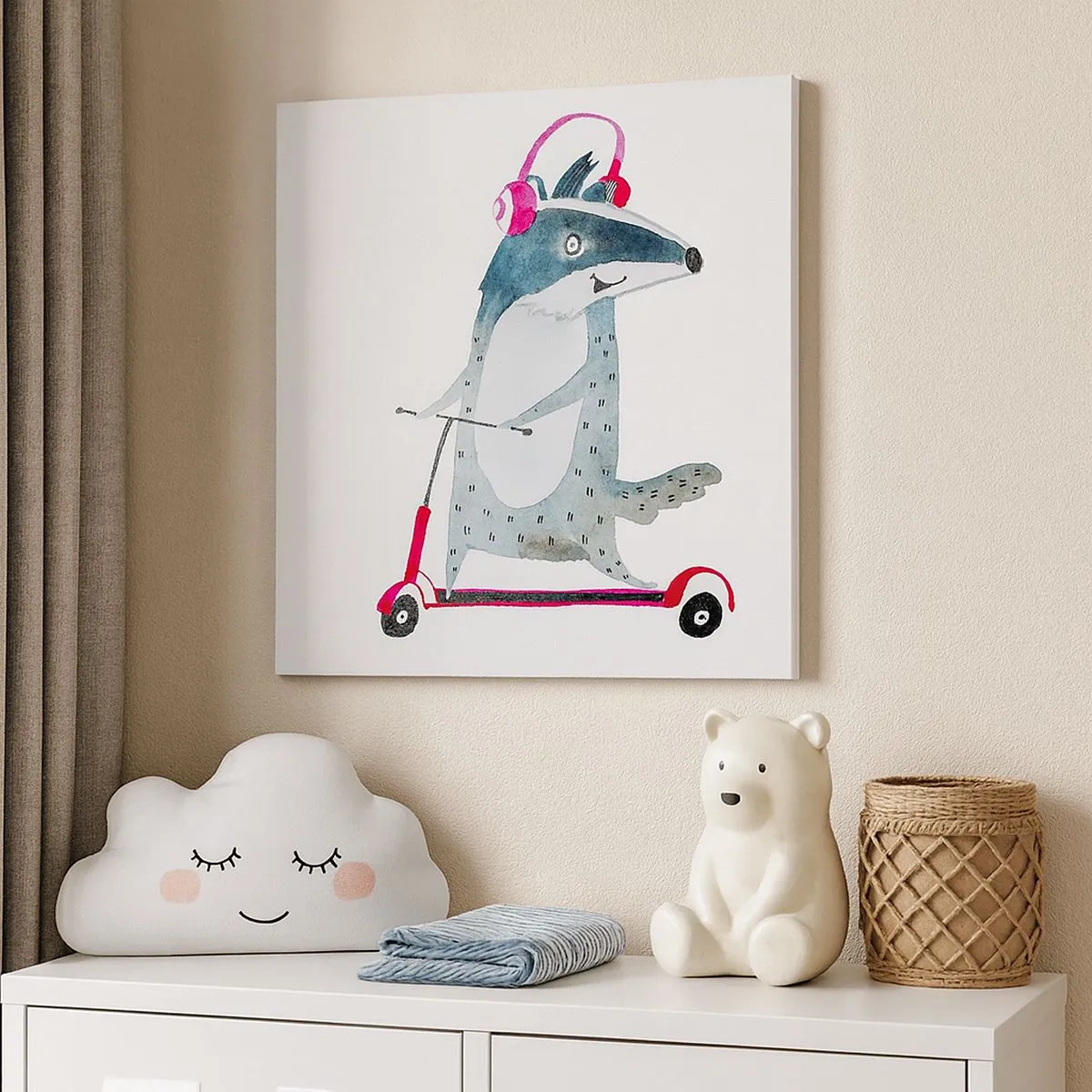 Canvastavla - Bild på duk - Grävlingens glädje - 30x30 cm