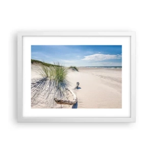 Affisch i vit ram - Vackrast? Östersjöstrand - 40x30 cm