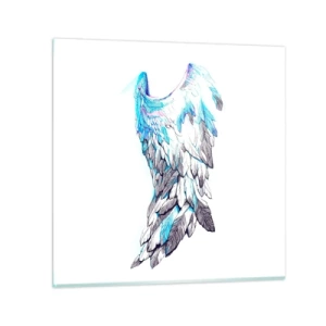 Glastavla - Bild på glas - Jag behöver vingar - 60x60 cm