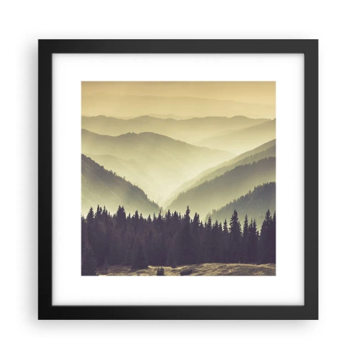 Affisch i svart ram - Bortom bergen... - 30x30 cm
