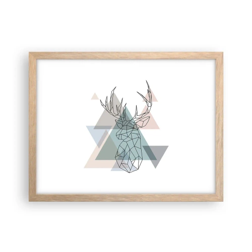 Affisch i ram av ljusek - I en geometrisk skog - 40x30 cm