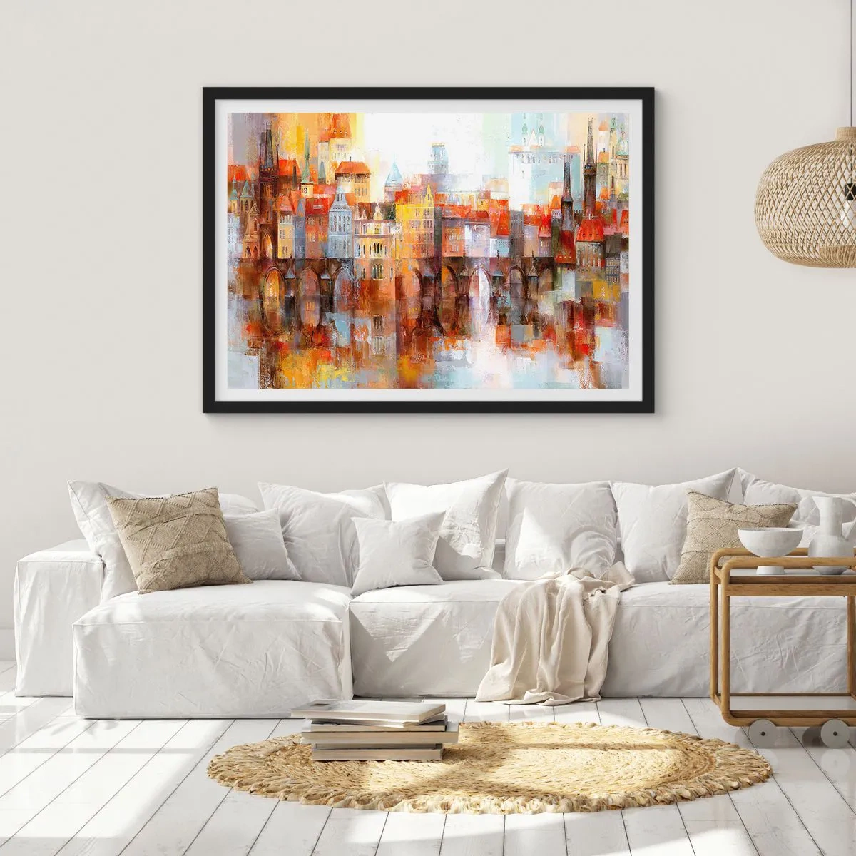 Affisch i svart ram - Vackert under bron - 100x70 cm