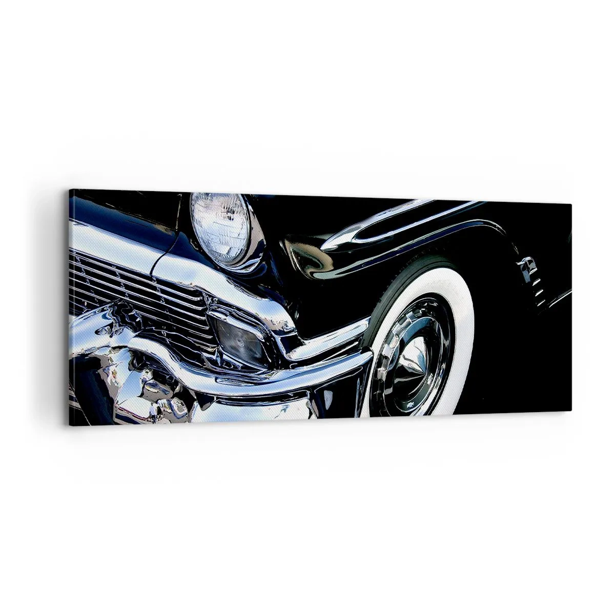 Canvastavla - Bild på duk - Klassik i silver, svart och vit - 100x40 cm